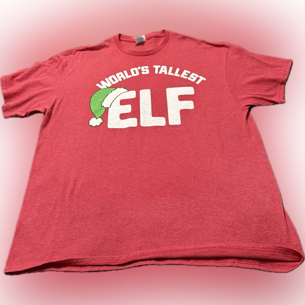 Red World's Tallest Elf T-Shirt XL